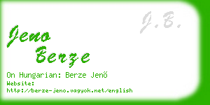 jeno berze business card